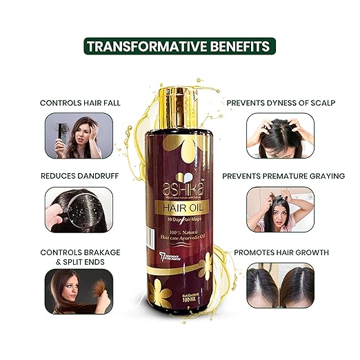 Ashika Ayurvedic Hair Oil for Hair Growth & Hair Fall Control – Natural Herbal Hair Oil for Men & Women 2