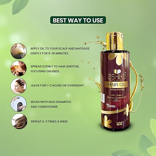 Ashika Ayurvedic Hair Oil for Hair Growth & Hair Fall Control – Natural Herbal Hair Oil for Men & Women 3