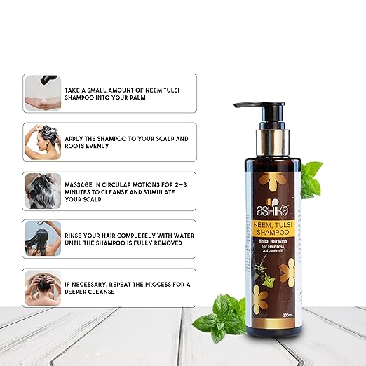 Neem and tulsi shampoo for oily scalp- ashika herbal Neem and tulsi shampoo for oily scalp- ashika herbal