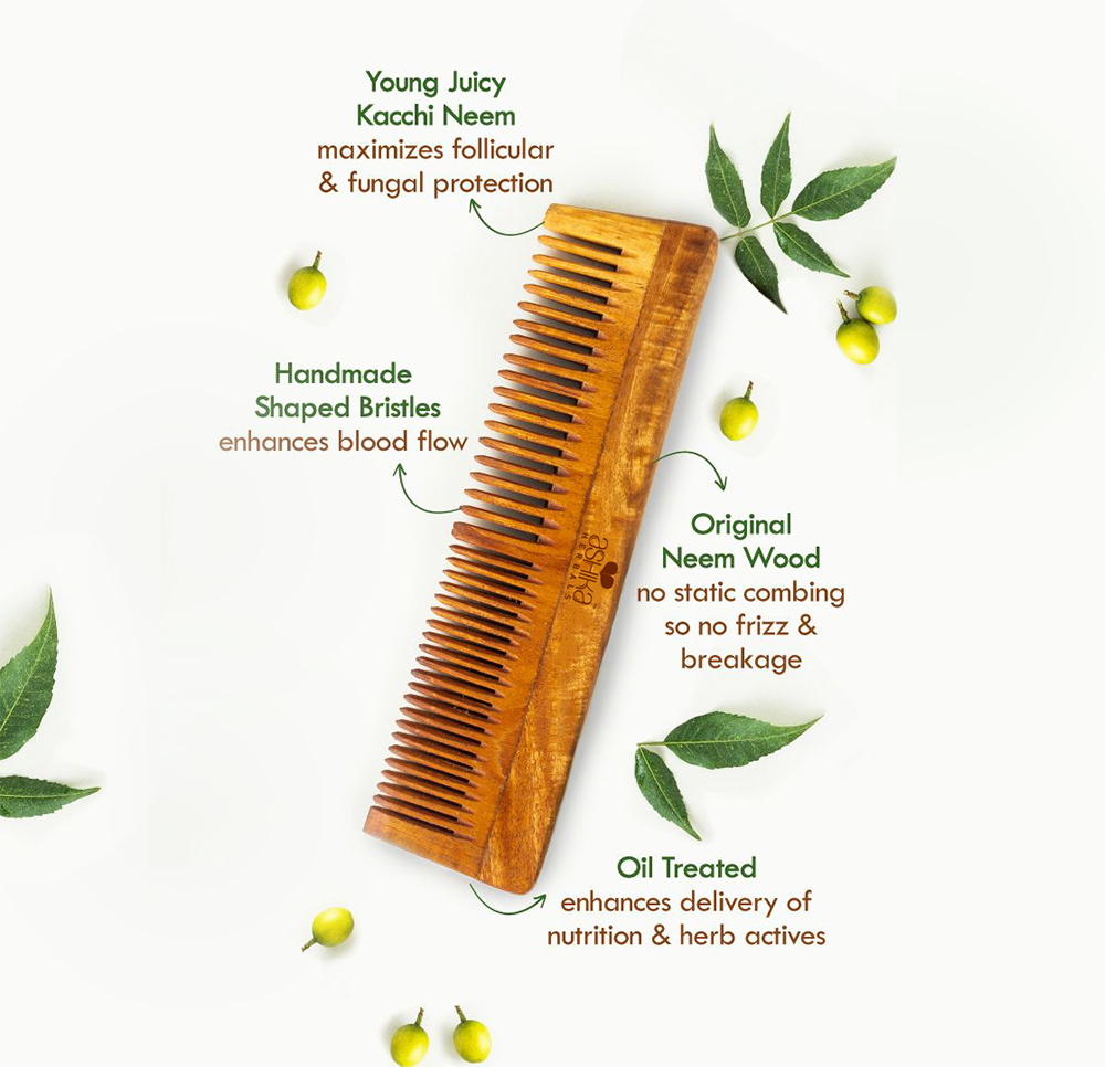 Ashika Herbal Neem Lily Hair Comb Ashika Herbal Neem Lily Hair Comb