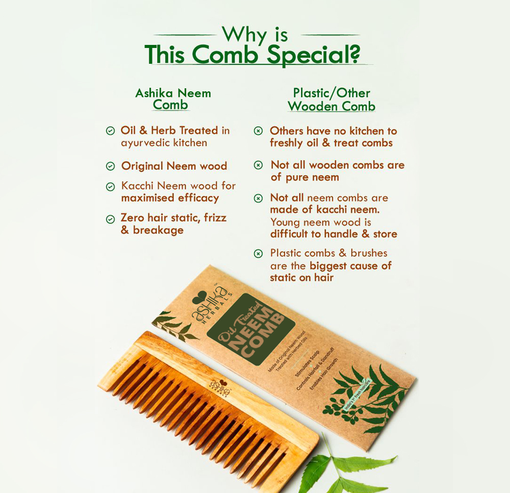 Ashika Ayurvedic Neem Shampoo Comb Ashika Ayurvedic Neem Shampoo Comb
