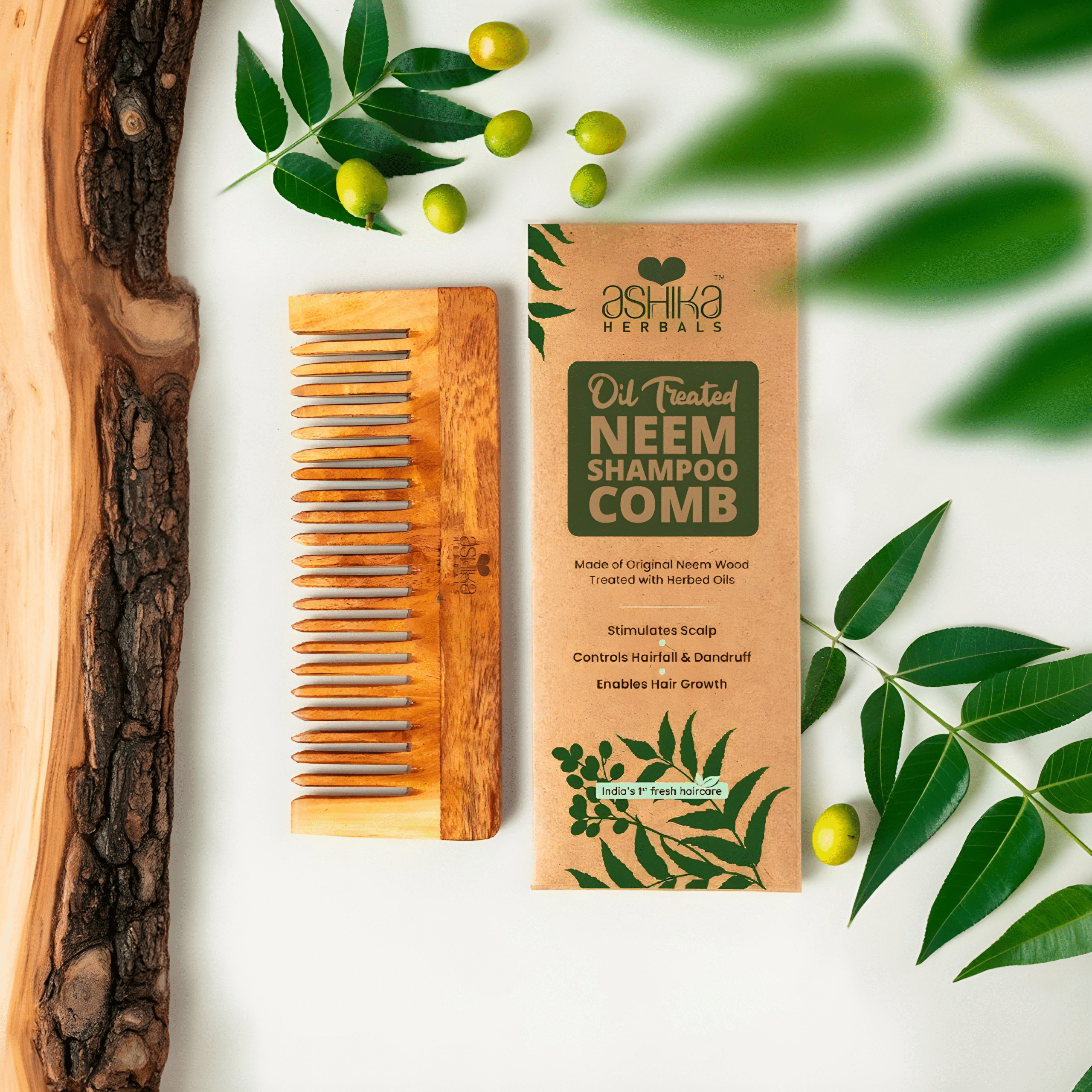 Ashika Ayurvedic Neem Shampoo Comb Ashika Ayurvedic Neem Shampoo Comb